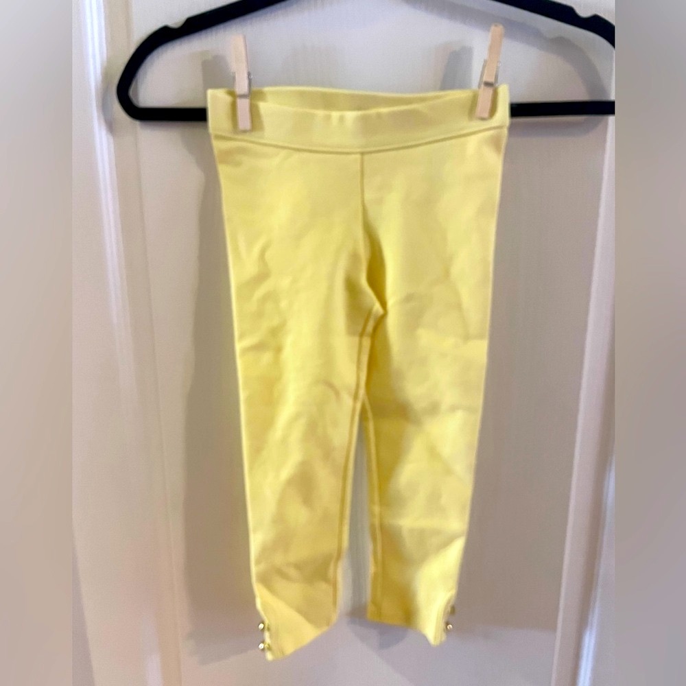 Janie and Jack Yellow Girls' Capri Leggings